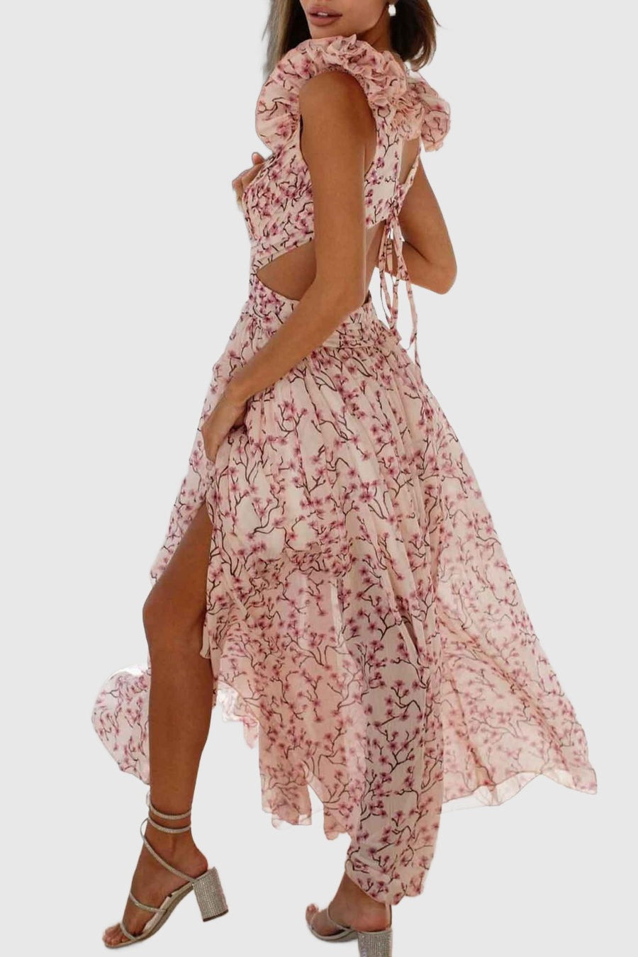 Amar™ Odelia - שמלה ארוכה עם שרוולים חתוכים