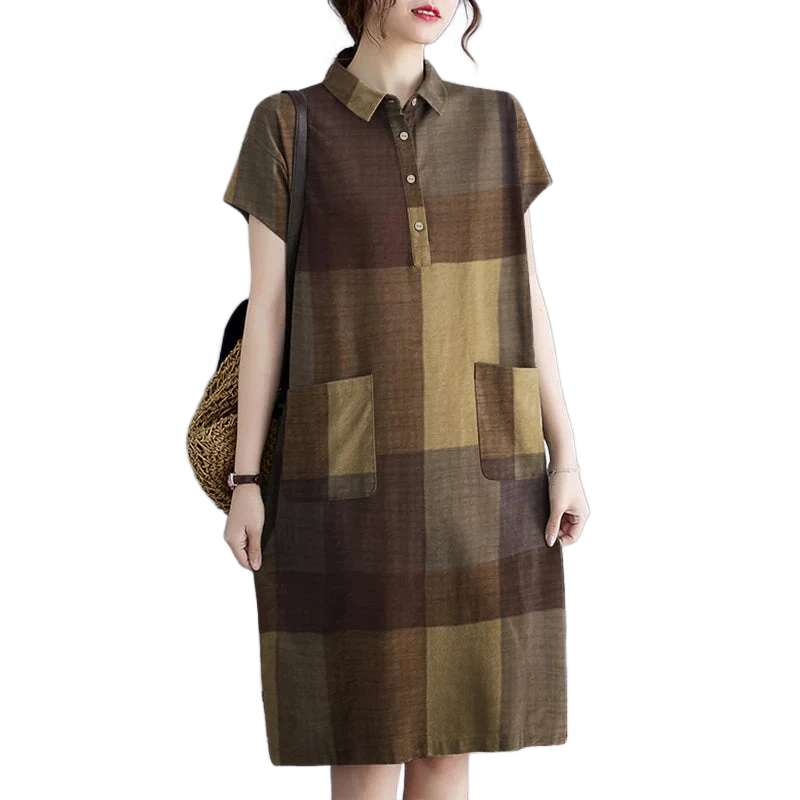 Amar Tzipora - שמלת קיץ משובצת משוחררת