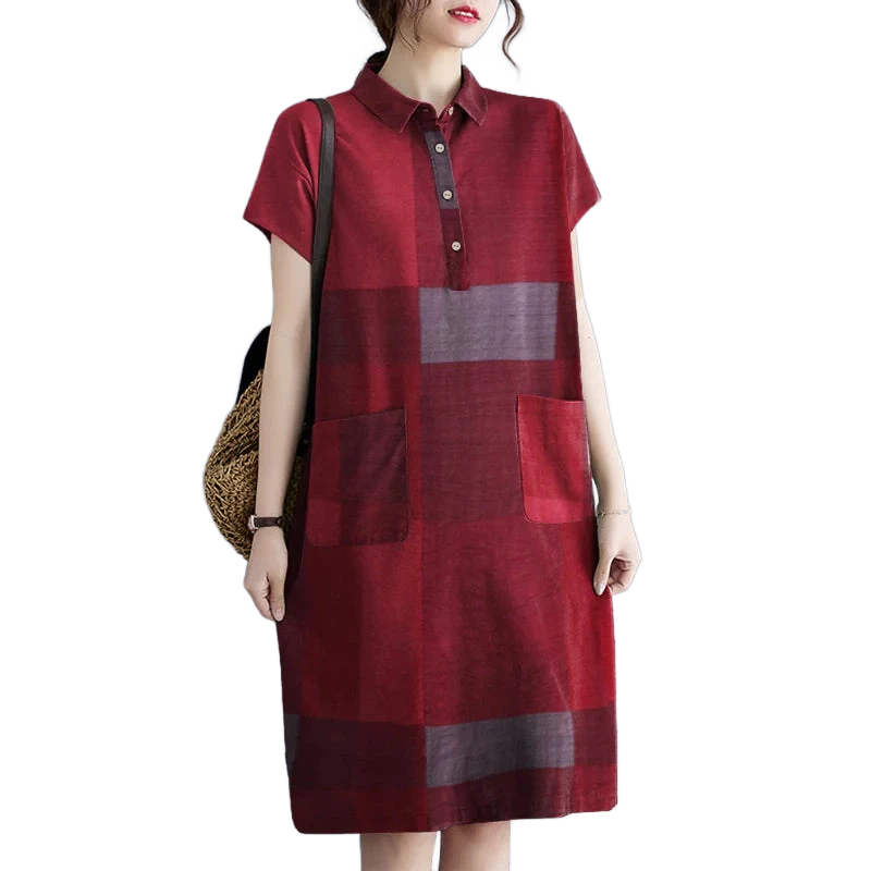 Amar Tzipora - שמלת קיץ משובצת משוחררת