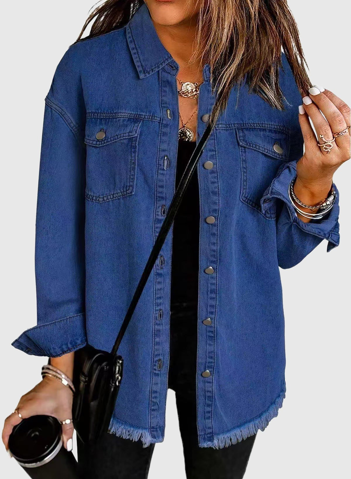 Amar™ Orly - ג'קט ג'ינס ארוך עם כיסים