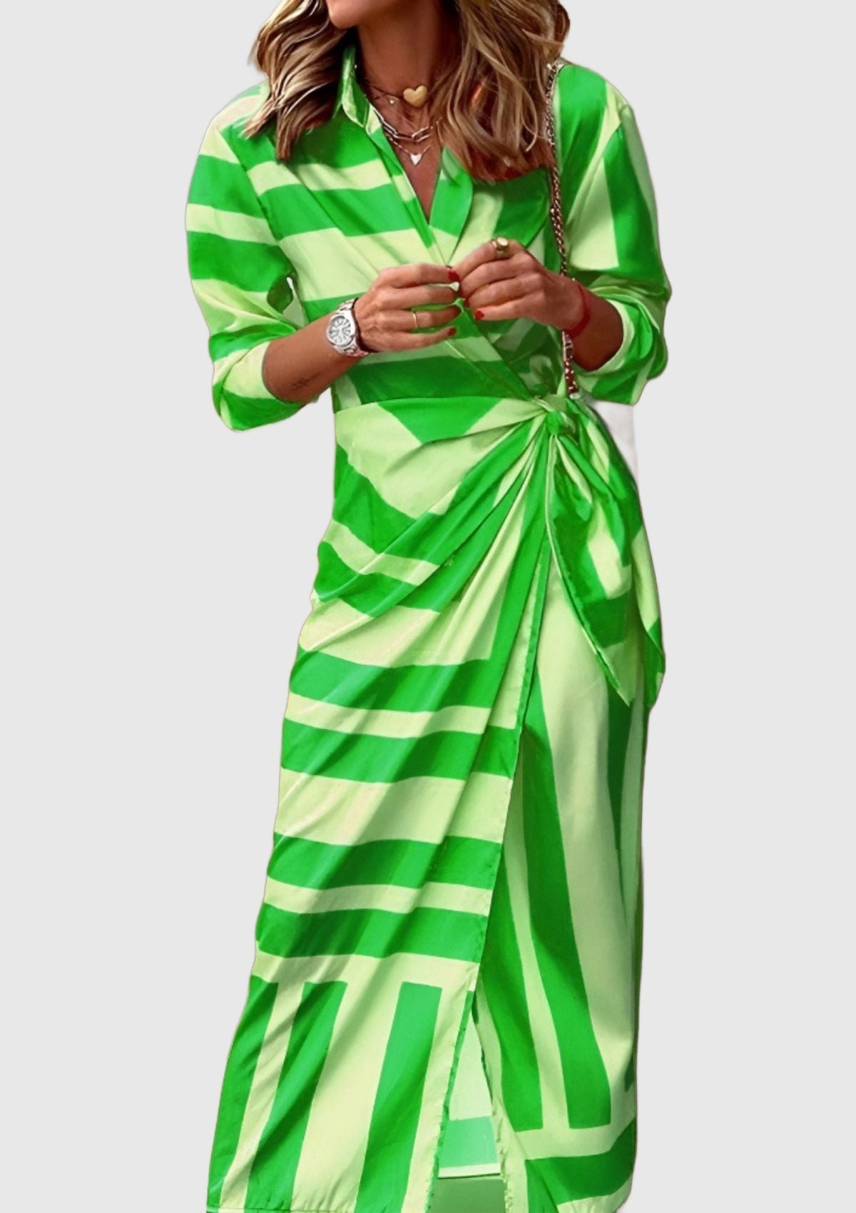 Amar™ Elianne | שמלת חולצה מפוספסת מידי