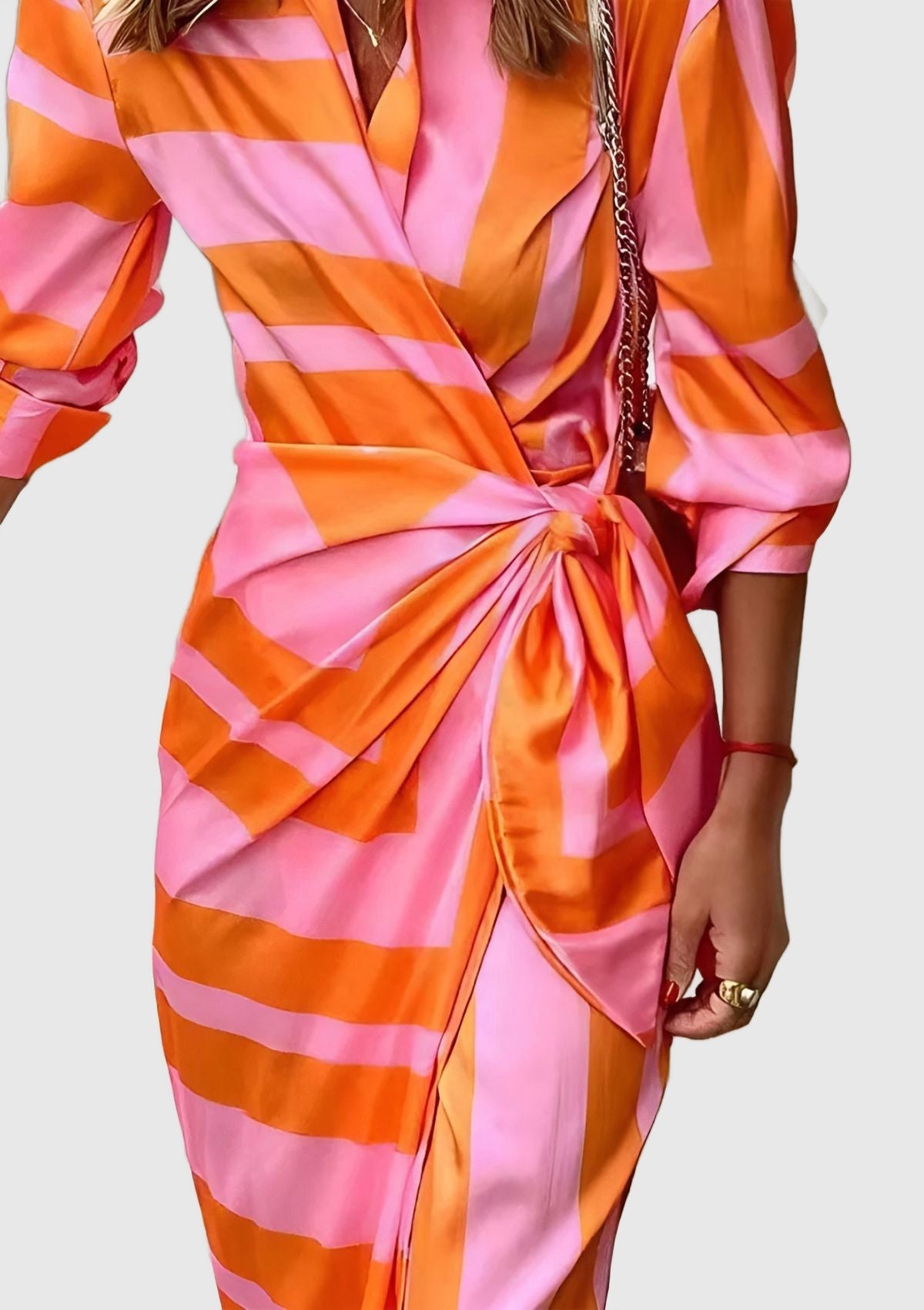 Amar™ Elianne | שמלת חולצה מפוספסת מידי