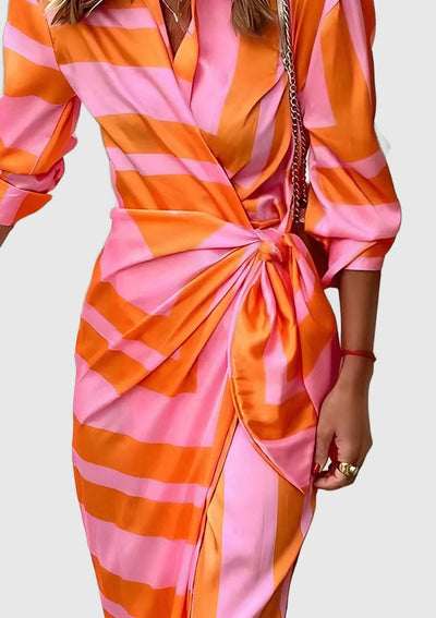 Amar™ Elianne | שמלת חולצה מפוספסת מידי