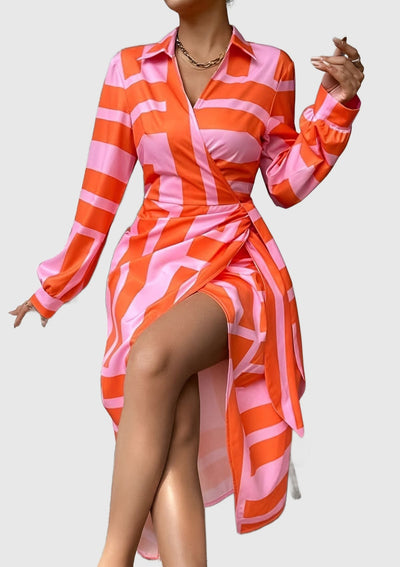 Amar™ Elianne | שמלת חולצה מפוספסת מידי