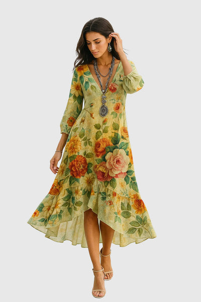 Amar Ilana - שמלת מקסי עם הדפס פרחוני