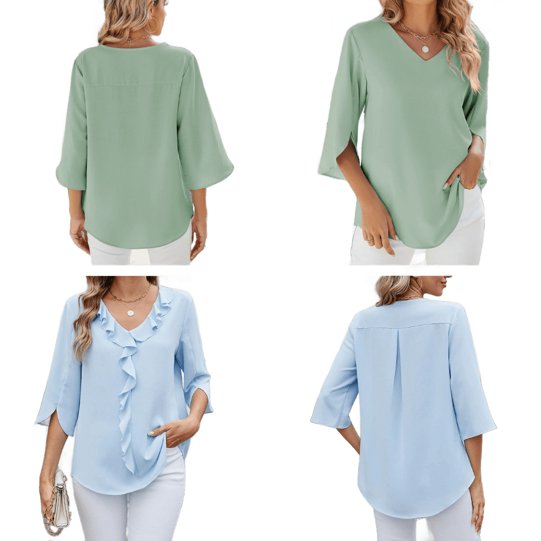 Amar™ Mirit - חולצת בלייזר עם צווארון V