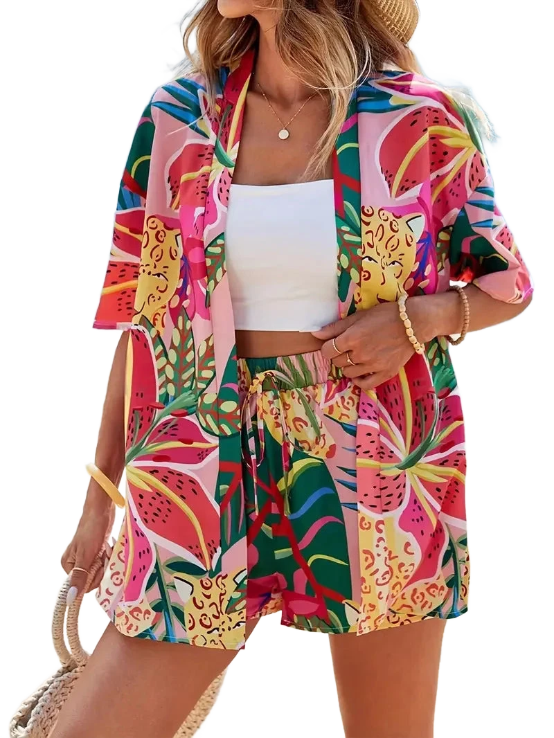 Amar™ Chaya - סט חולצה ומכנסיים מודפס