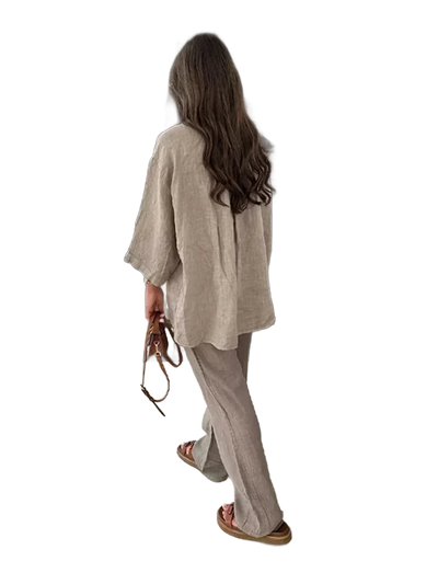 Amar™ Leah - סט חולצה ארוכה ומכנסיים רחבים