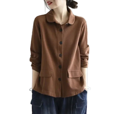 Amar™ Deborah - חולצת צוואר בובתית עם שרוול ארוך