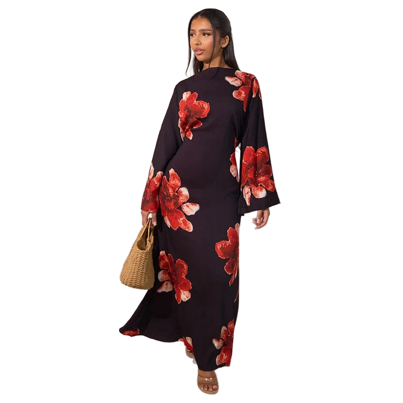 Amar Ora - שמלה ארוכה מודפסת, נשית וזוהרת