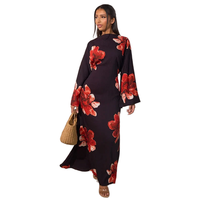 Amar Ora - שמלה ארוכה מודפסת, נשית וזוהרת