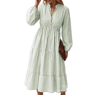 Amar™ Penelope - שמלת פסים עם מחשוף V