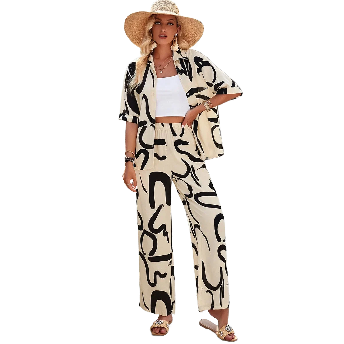 Amar™ Odelia - סט מודפס קז'ואל