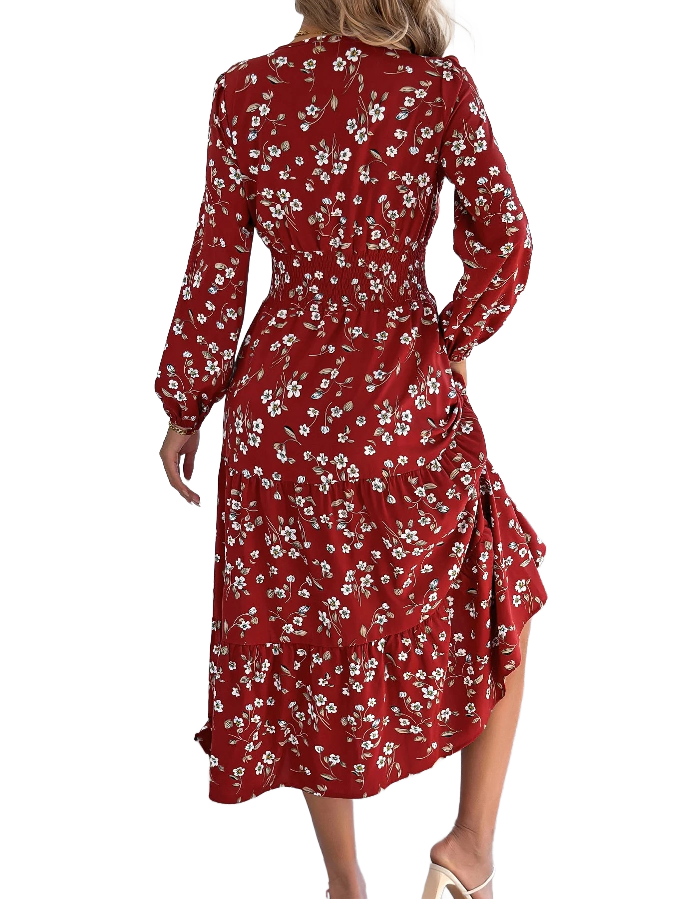 Amar™ Hadar - שמלות מקסי עם V צוואר פרחוניות