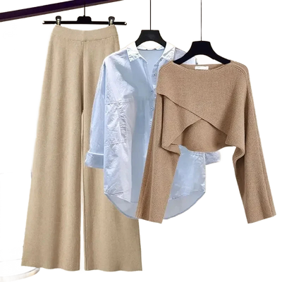 Amar™ Liora - סט תלת-חלקי נוח ורך עם שרוולים ארוכים