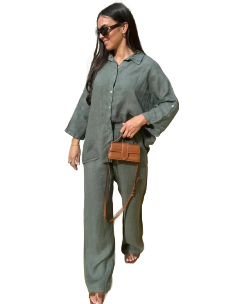 Amar™ Zilpa - סט בד כותנה ופשתן 2 חלקים