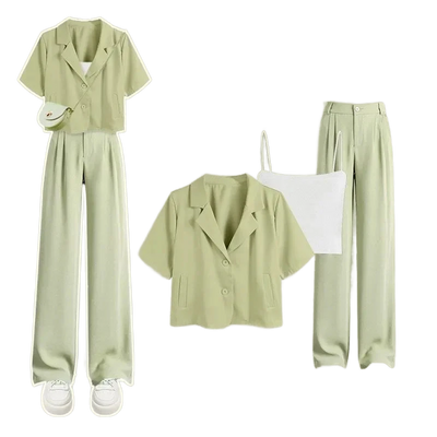 Amar™ Avigail - סט שלושה חלקים נוח ורך עם שרוולים קצרים