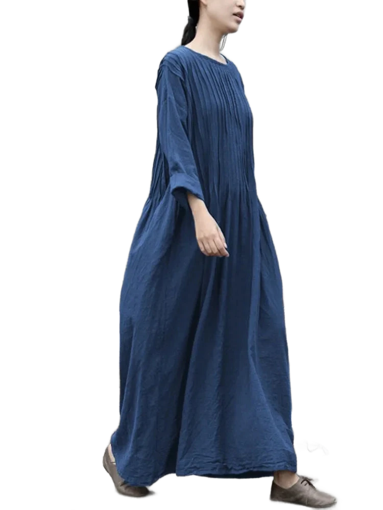 Amar Batya - שמלת כותנה ופשתן משוחררת ונשית