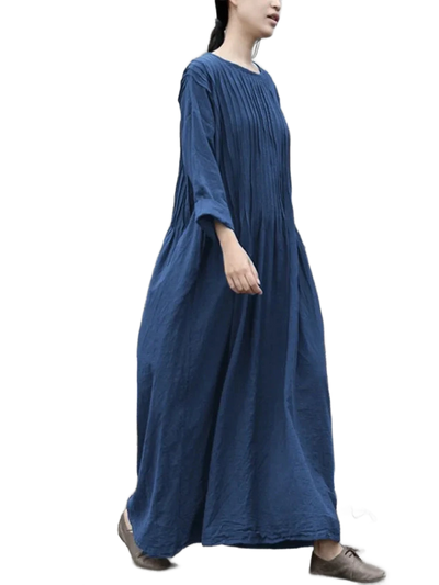 Amar Batya - שמלת כותנה ופשתן משוחררת ונשית