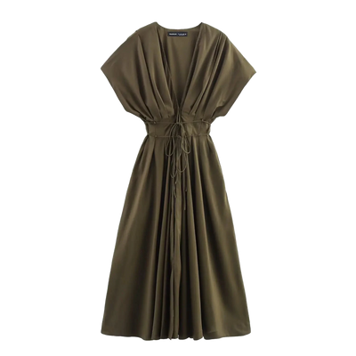 Amar™ Shoshana - שמלת מידי V-קלאסית