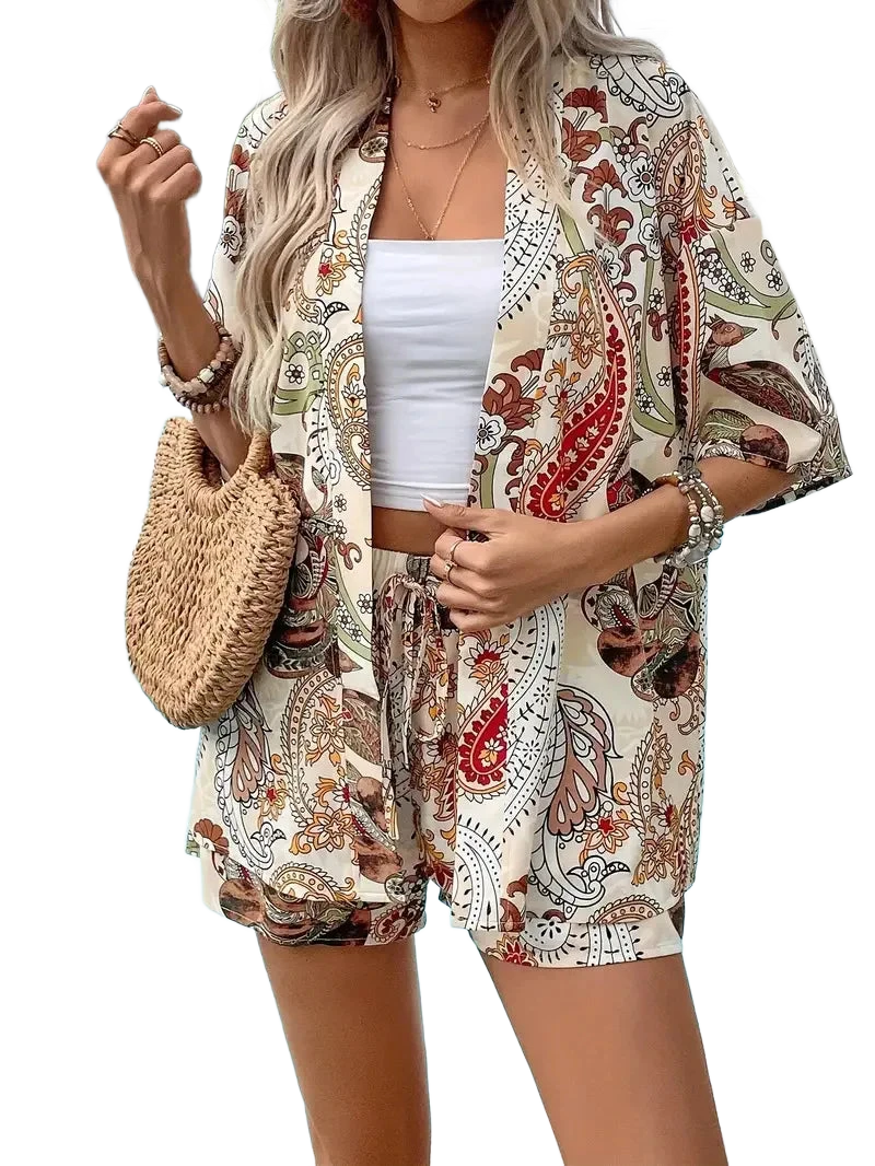 Amar™ Chaya - סט חולצה ומכנסיים מודפס