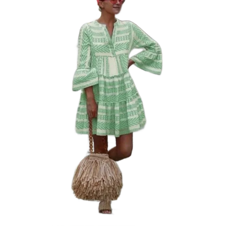 Amar™ Michal - שמלת מידי מודפסת