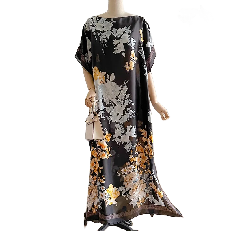 Amar™ Lior - שמלות מקסי מבד סטן פרחוני