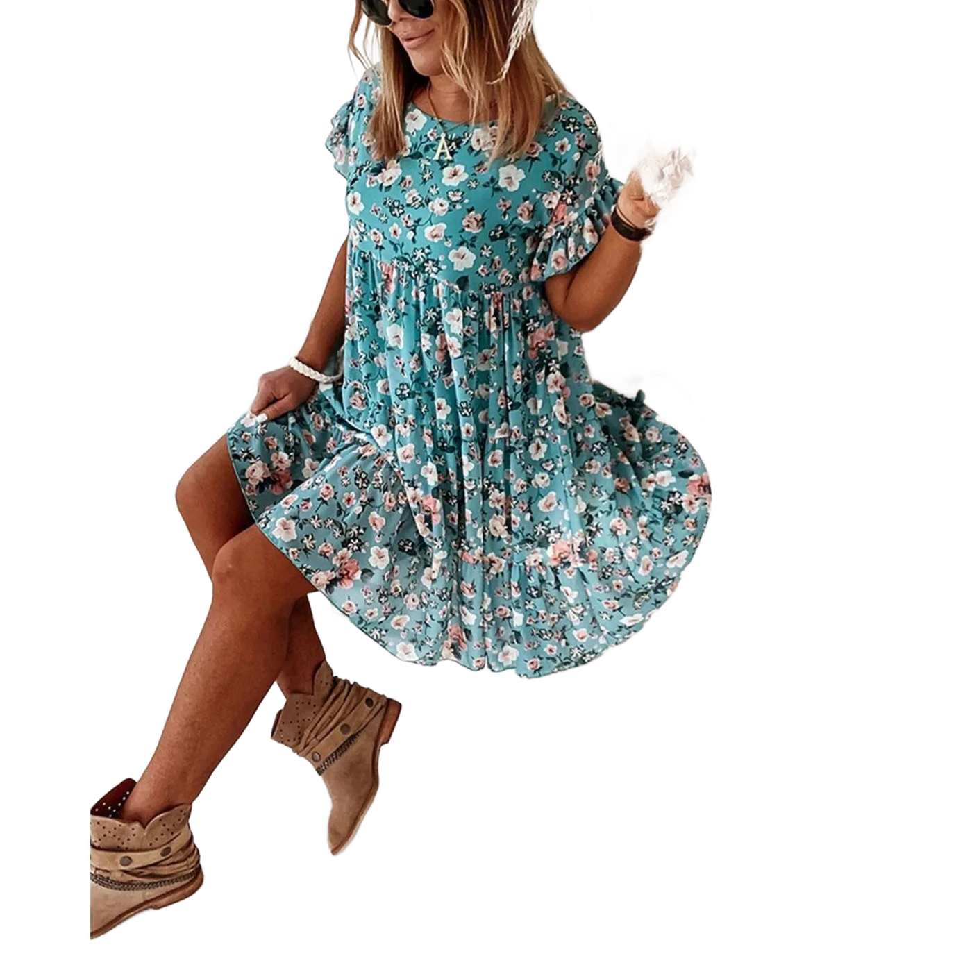 Amar™ Shula - שמלת מידי שיפון בוהו