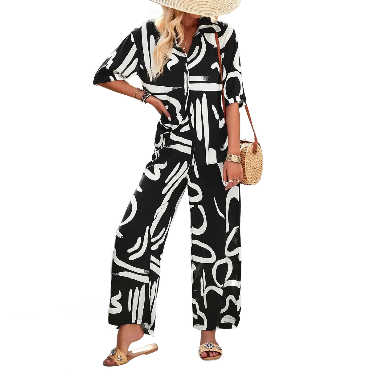 Amar™ Odelia - סט מודפס קז'ואל