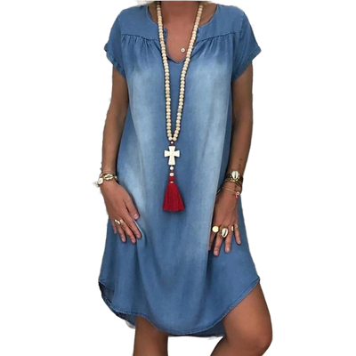 Amar™ Ilana - שמלת ג’ינס מחמיאה לכל מידה