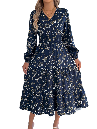 Amar™ Hadar - שמלות מקסי עם V צוואר פרחוניות