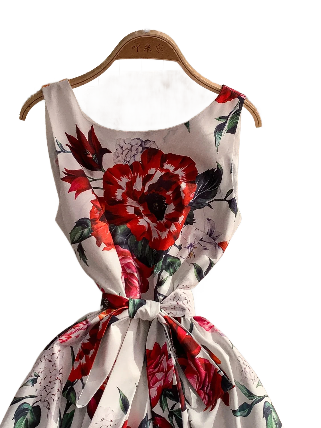 Amar™ Tehila - שמלת מקסי פרחונית אדומה מחטבת