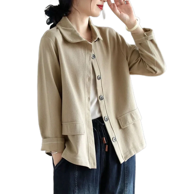 Amar™ Deborah - חולצת צוואר בובתית עם שרוול ארוך