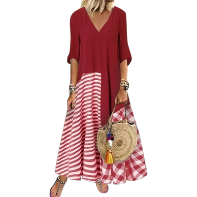 Amar™ Yael - שמלת פסים קלאסית אלגנטית