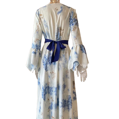 Amar™ Maya - שמלות מקסי עם צווארון V פרחוניות