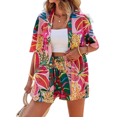 Amar™ Yaara - סט מודפס חולצה ומכנס קצר