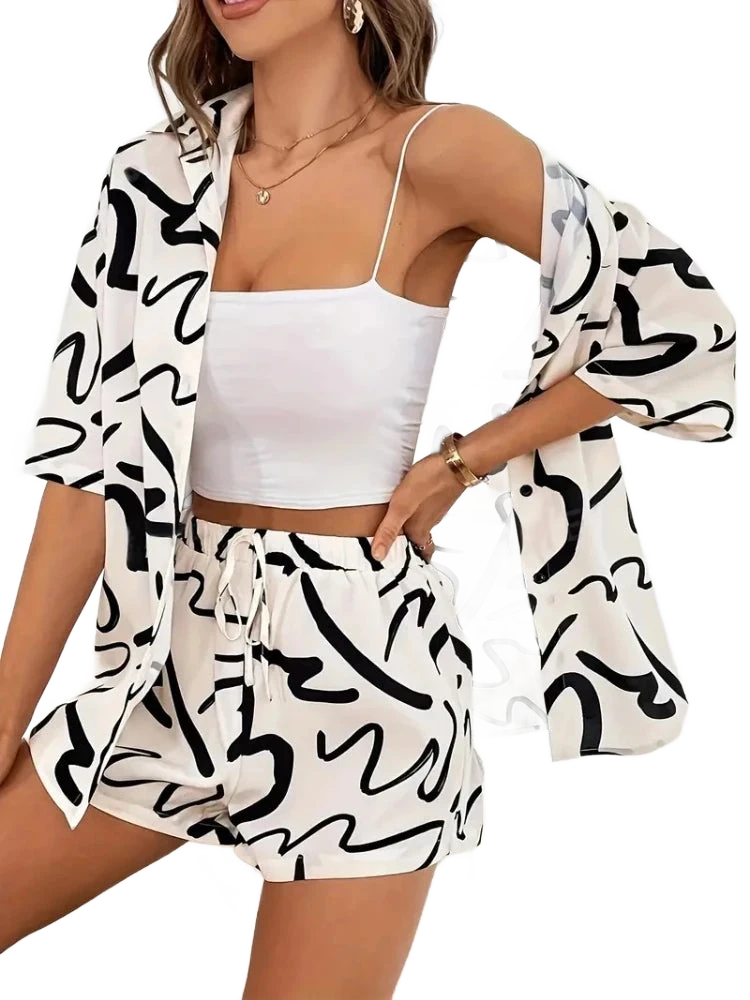 Amar™ Liora - סט חולצה ומכנסיים מודפס