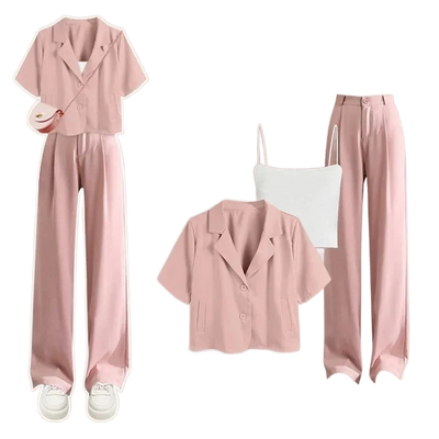 Amar™ Avigail - סט שלושה חלקים נוח ורך עם שרוולים קצרים