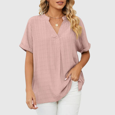 Amar Vered – חולצת טי אלגנטית עם צווארון וי