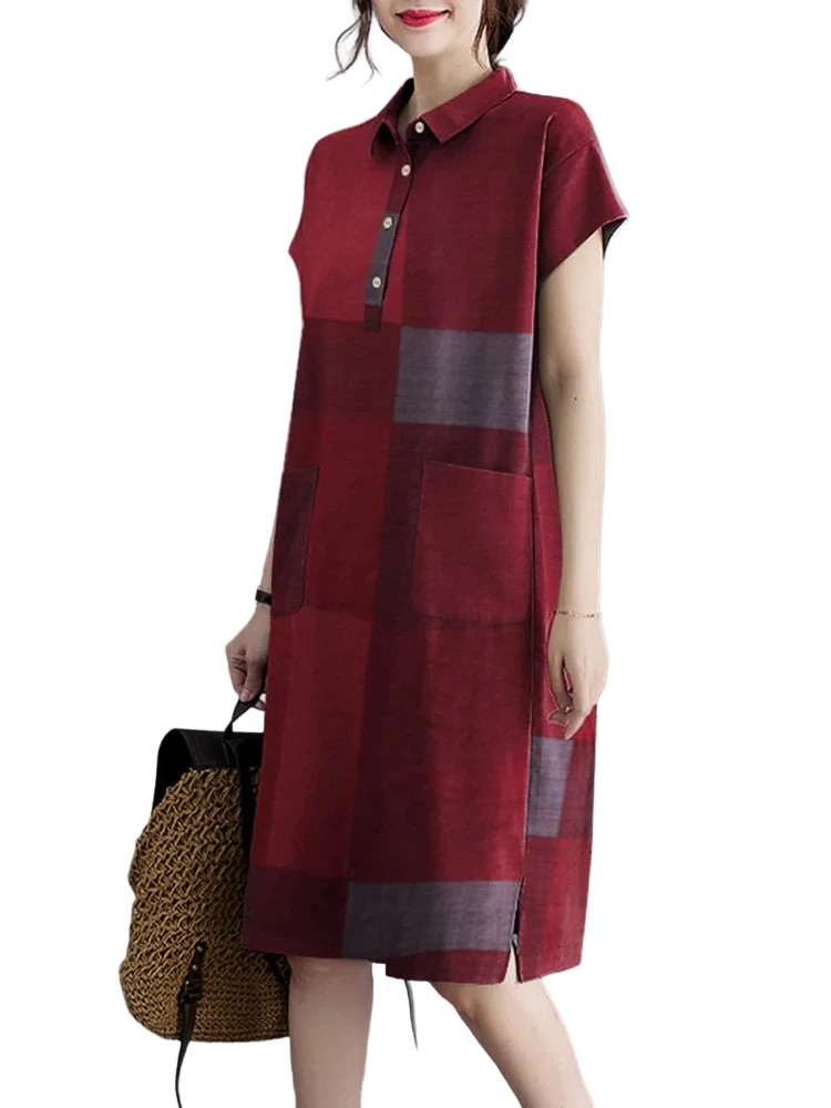 Amar Tzipora - שמלת קיץ משובצת משוחררת