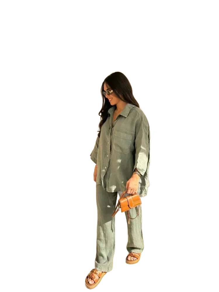 Amar™ Leah - סט חולצה ארוכה ומכנסיים רחבים