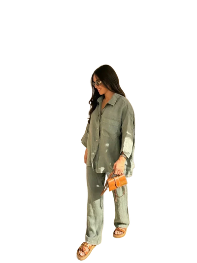 Amar™ Leah - סט חולצה ארוכה ומכנסיים רחבים