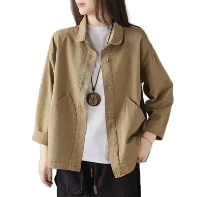 Amar™ Rachel - חולצת שרוול ארוך רפויה עם כיסים