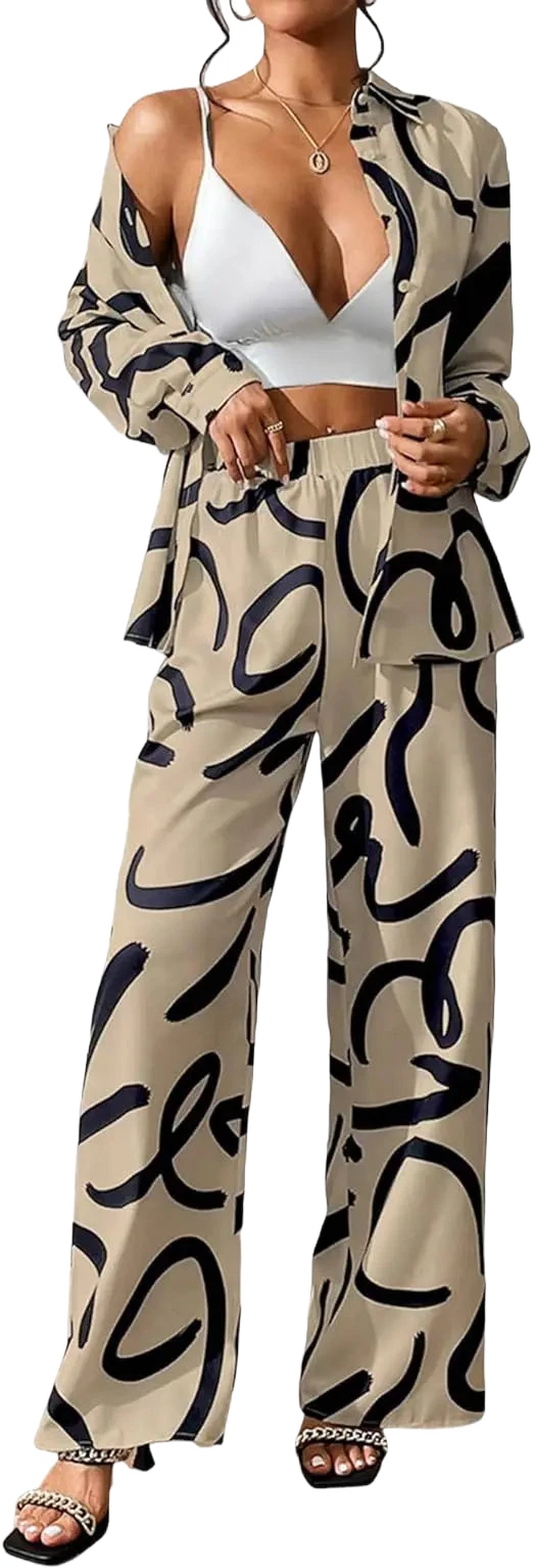 Amar™ Roberta - סט מודפס קז'ואל