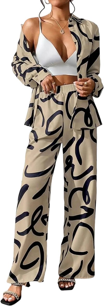 Amar™ Roberta - סט מודפס קז'ואל