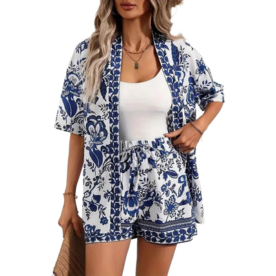 Amar™ Yaara - סט מודפס חולצה ומכנס קצר