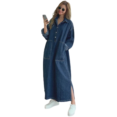 Amar™ Carmela - שמלת ג'ינס מקסי מחמיאה