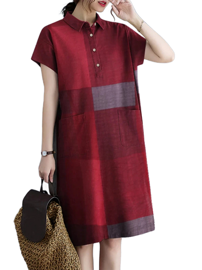 Amar Tzipora - שמלת קיץ משובצת משוחררת