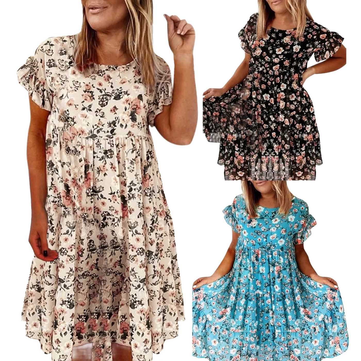 Amar™ Shula - שמלת מידי שיפון בוהו