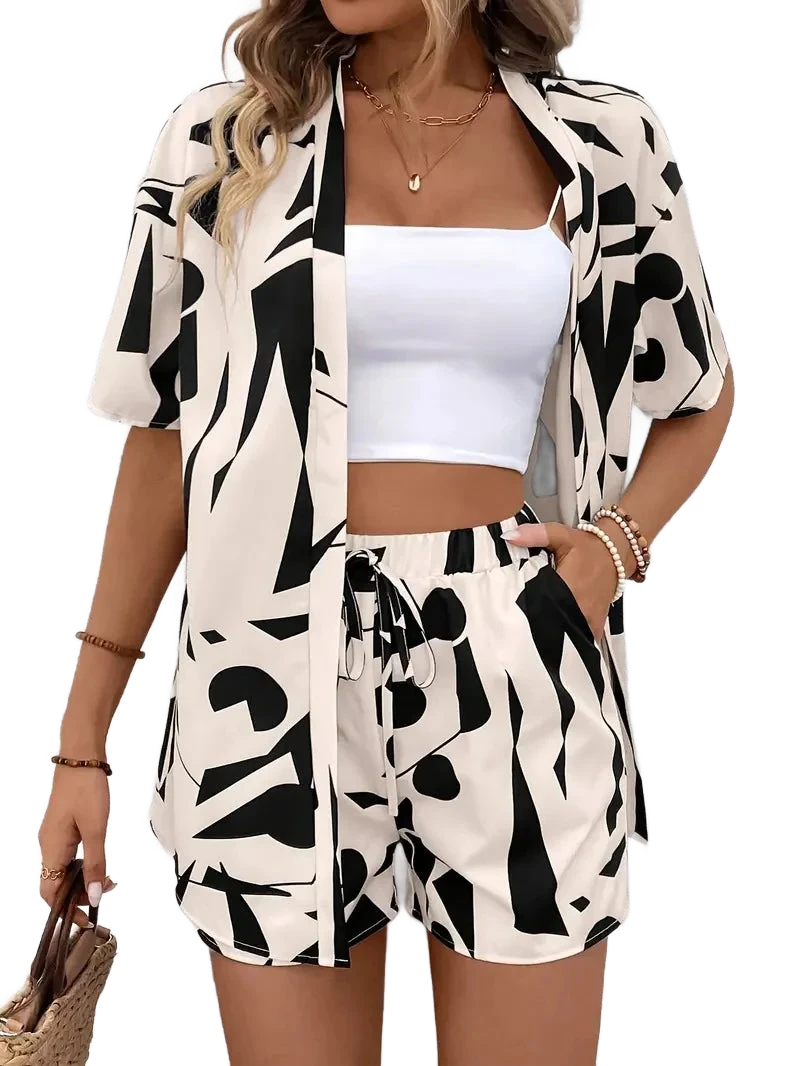 Amar™ Dafna - סט חולצה מודפסת ומכנסיים קצרים